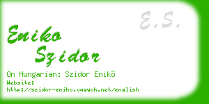 eniko szidor business card